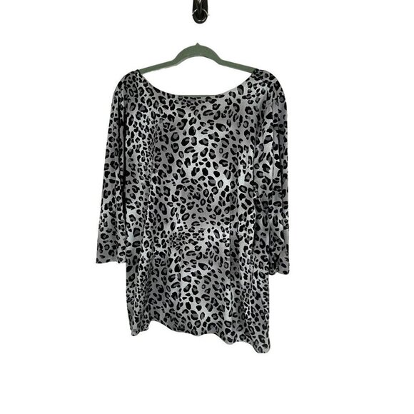Lane Bryant Animal Print Metallic Top 22 Black Retro Western Classic Preppy 80s - Picture 8 of 11